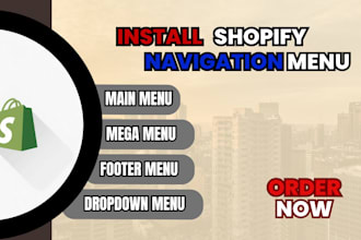 add or fix shopify menu mega menu and shopify navigation shopify website