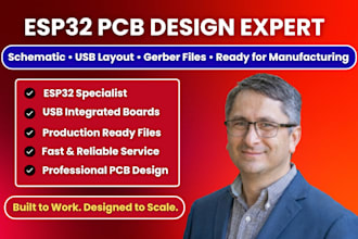 design pcb board esp32 schematic usb layout gerber files ready for manufacturing
