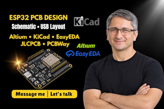 design pcb board esp32 schematic usb layout gerber files ready for manufacturing