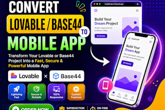 convert your ai web app, lovable, or base44 into an android app