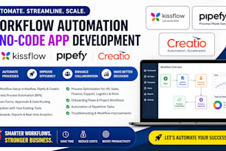 build workflow automation, apps on kissflow, pipefy, appian, creatio, outsystems