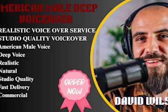be your male voiceover, american male voiceover, english voice over, deep voice