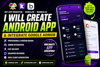 create mit app inventor, kodular andriod app bubble io integrate google admob