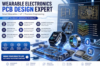 design wearable pcb, esp32 iot, smart watch and smart ring hardware pcb design