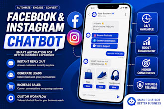 create manychat and uchat chatbot for instagram and facebook