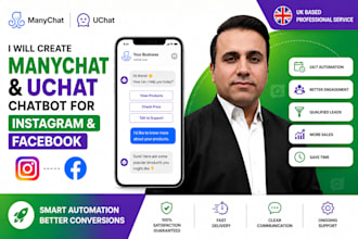 create manychat and uchat chatbot for instagram and facebook