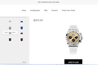 create a 2d watch configurator using kickflip product customizer