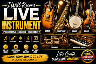 record live instrument guitar saxophone jazz banjo fiddle trumpet hammond organ