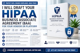 draft a hipaa business associate agreement baa for your vendor or platform