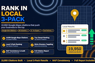 do 19,950 google maps and rank business in local 3 pack