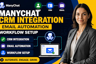 manychat crm integration email automation workflow setup