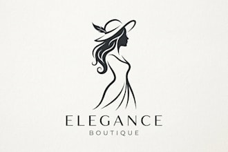 design an elegant woman silhouette logo for your brand