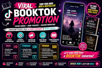make viral booktok videos book trailer and tiktok promotion for your book