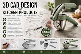 design ergonomic kitchen tools and consumer products in cad