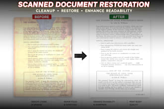 professionally restore old scanned documents and magazines