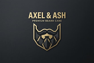 design a modern and stylish beard logo for your grooming brand