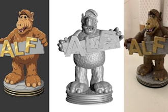 convert 2d image drawing concept art to high quality 3d model stl file print