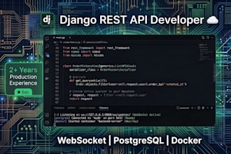 build a python django backend with websocket and postgresql