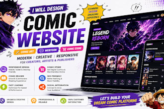 design comic website comic art webtoon comic store website design