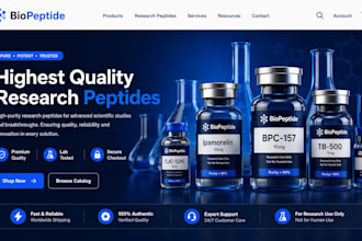 peptide website design, peptide website redesigh or research peptide website