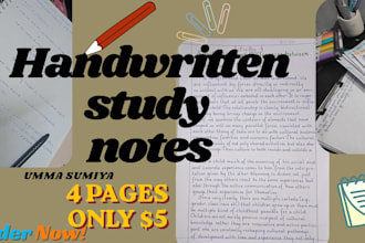 create neat handwritten study notes