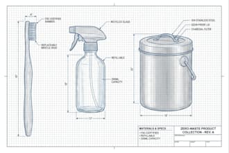 create modern zero waste home product, kitchen product design bathroom product