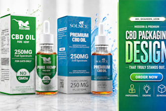 design cannabis, vape, cbd, tincture packaging box design and label design