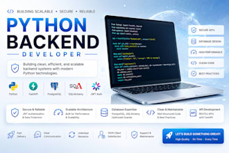 professional fastapi backend with rest API and postgresql development