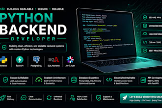 professional fastapi backend with rest API and postgresql development