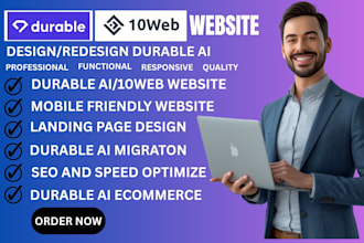 design redesign modern durable ai website, 10web ai website and SEO optimization