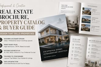 design a real estate brochure, property catalog and buyer guide