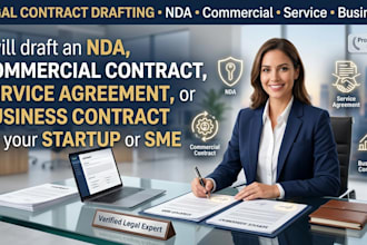 draft an nda, commercial contract, service agreement or business contract sme