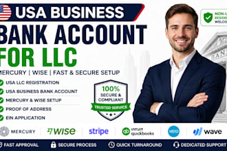setup USA business bank account for llc with mercury and wise