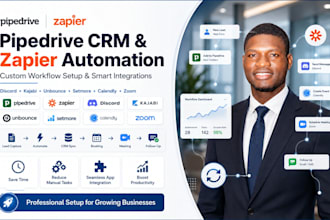pipedrive crm zapier automation discord kajabi unbounce setmore calendly zoom
