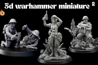 sculpt 3d miniature miniature model, warhammer tabletop games, minifigures stl