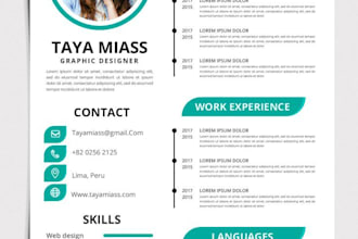 design, redesign professional resume, CV and cover letter template