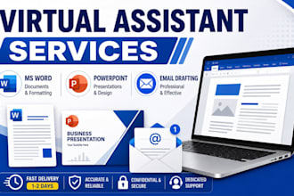do ms word, powerpoint and email drafting