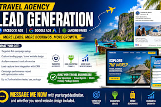 generate travel agency leads tourism leads facebook ads travel website design