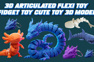 model articulated fidget toy printable flexi toy flexi animal keychain 3mf stl
