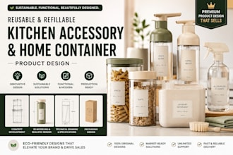 create sustainable kitchenware and refillable packaging product designs