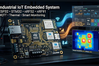 design esp32 stm32 nrf52 nrf91, thermal camera hardware embedded, mqtt firmware