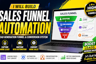 build sales funnel automation, lead generation funnel and conversion system
