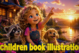 draw children story book illustration and children book illustration for KDP