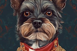 draw pet vector cartoon portrait for your dog