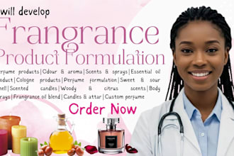 develop fragrance formulation product, perfume, essential oils, cosmetic label