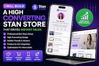 design a sales focused stan store that converts visitors into buyers