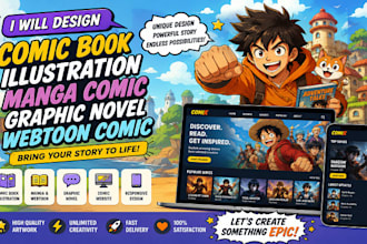 design comic book illustration manga comic graphic novel webstoon comic website