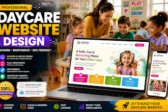 design daycare preschool kindergarten website childcare educational website logo