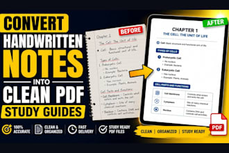 convert handwritten notes into clean PDF study guide