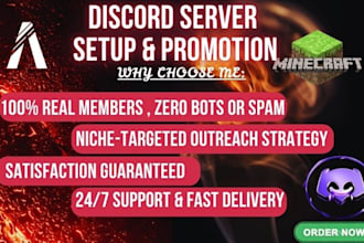 do minecraft server promotion, discord server promotio, minecraft server setup